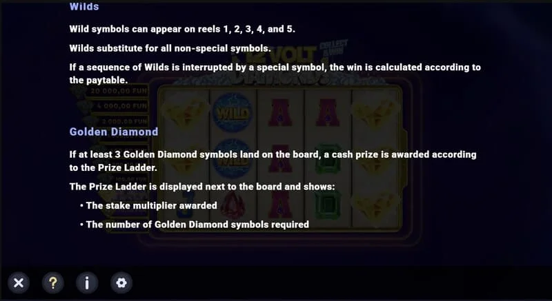 12 Volt Diamonds – sada symbolov Wild a výplatných symbolov na mriežke